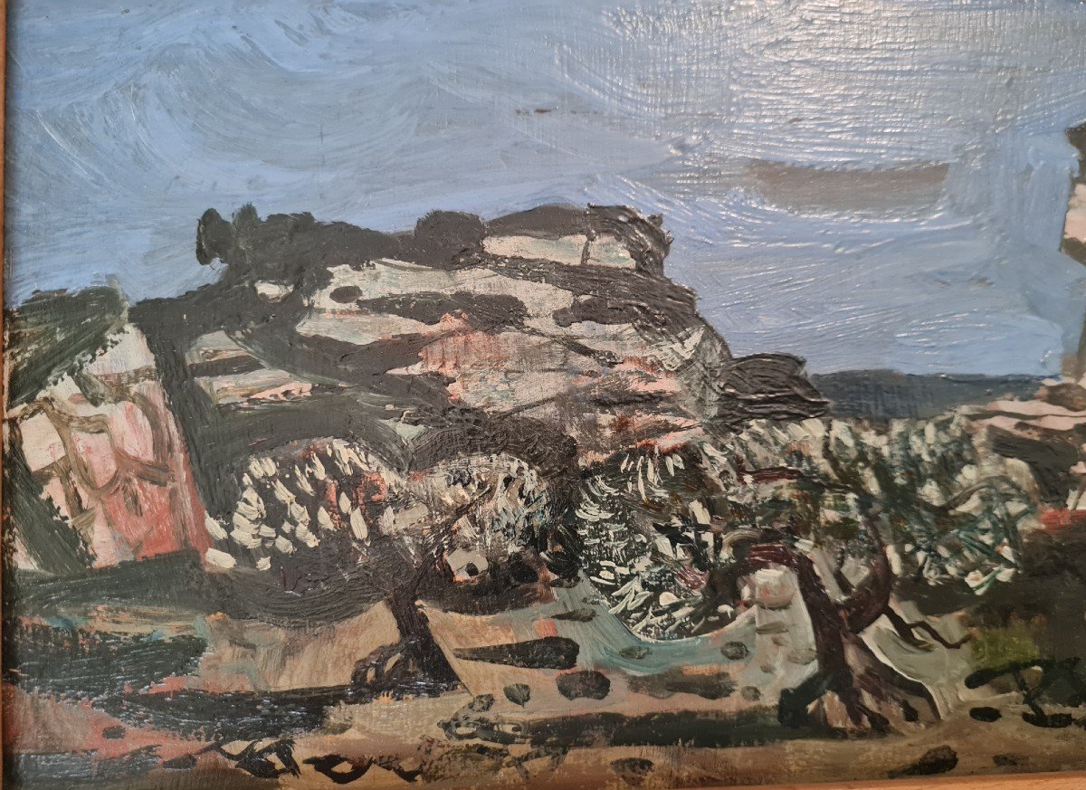 Roland Oudot - Huile Sur Panneau Datée 1951-photo-3