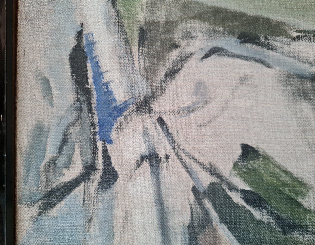 Peter Sprengholz - Abstract Composition, Oil On Canvas From 1961-photo-3