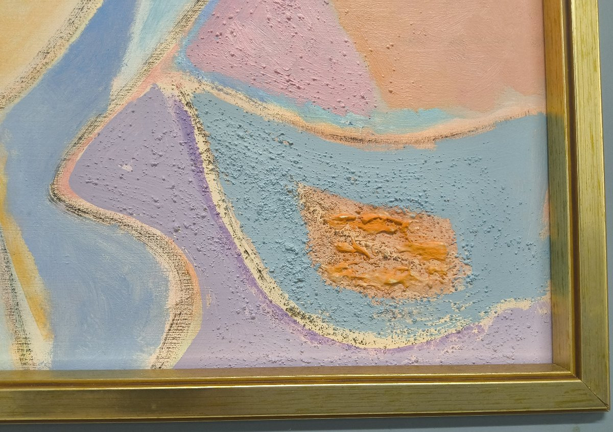 Jean Lallemand- Huile Sur Panneau d'Isorel intitulée Le Soir-photo-3