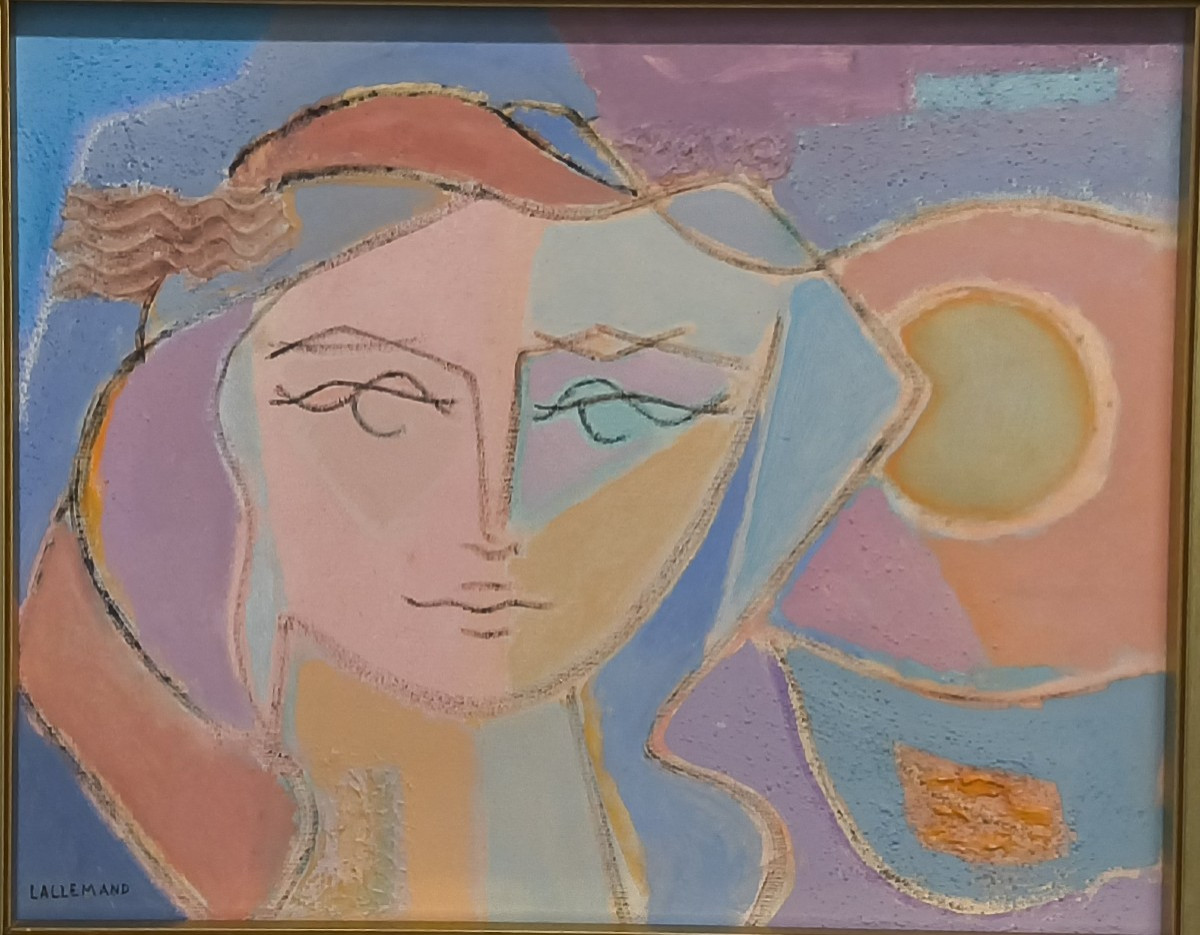 Jean Lallemand- Huile Sur Panneau d'Isorel intitulée Le Soir