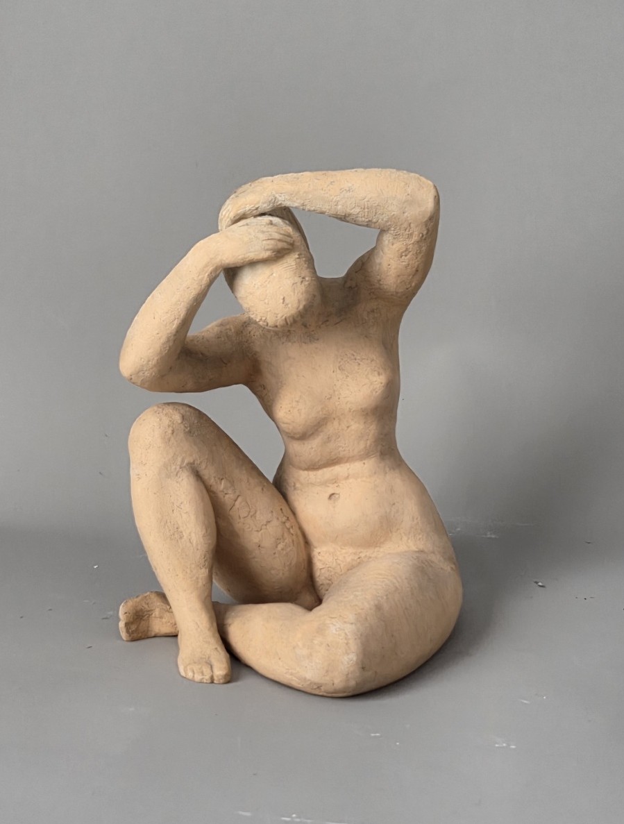 Gabriel Coquelin - "woman" Patinated Terracotta Sculpture-photo-2