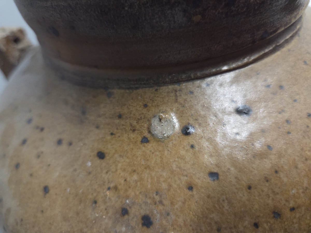 Porret Pastore - Grand pot couvert en grès cuisson four à bois, années 70-photo-3