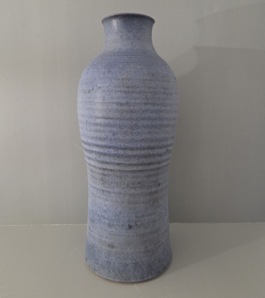 Claude et Cécile Delhaye - Important pied de lampe en céramique-photo-2