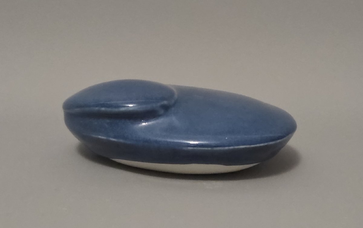 Aisaku Suzuki - Blue Glazed Porcelain Sculpture-photo-2