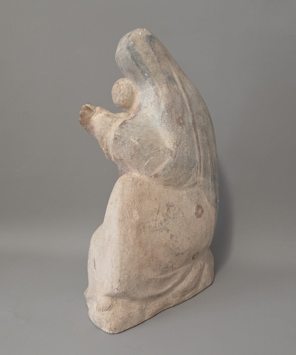 Maternité Terre cuite signée Saint Mard -photo-3