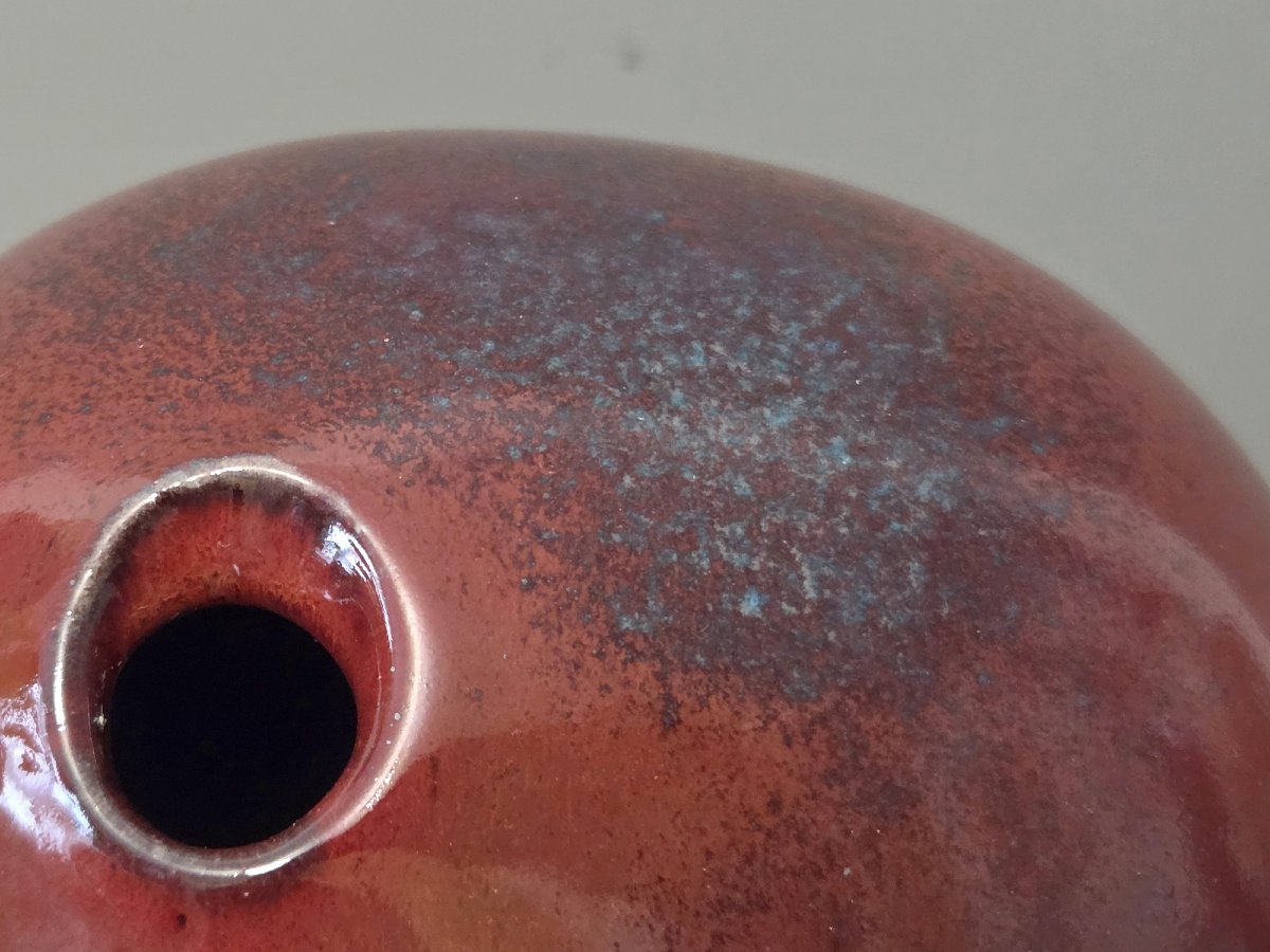 Edouard Chapallaz - Oxblood Red Ceramic Vase-photo-2