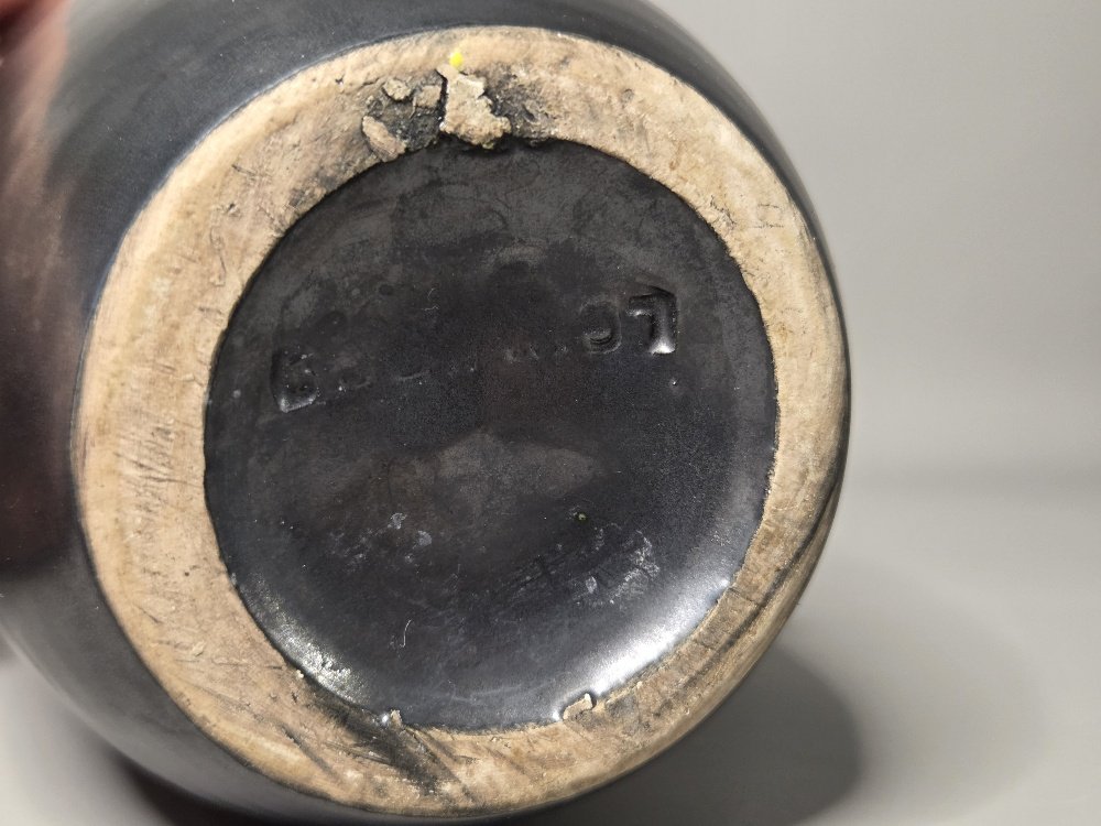 Jean Garillon - Black And Bright Yellow Ceramic Vase-photo-4