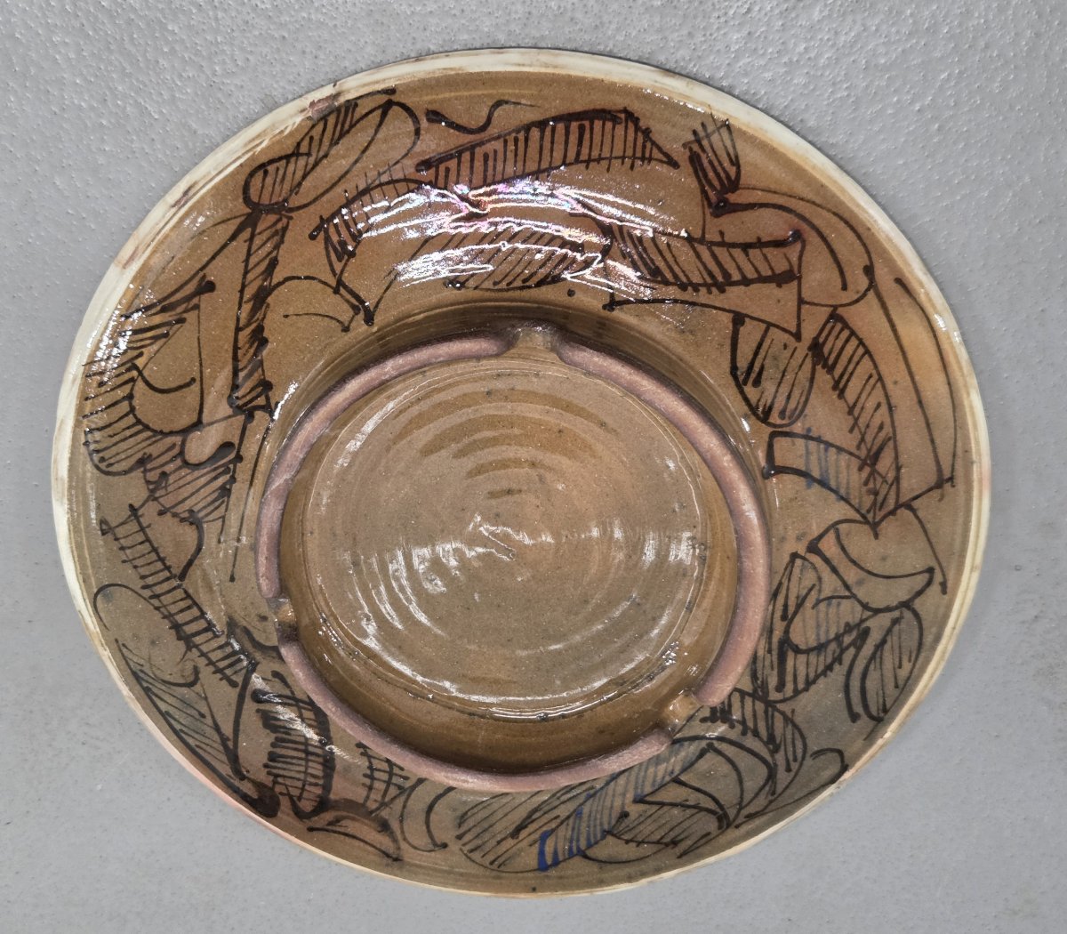 Porret Pastore - Grande coupe en céramique lustrée-photo-2