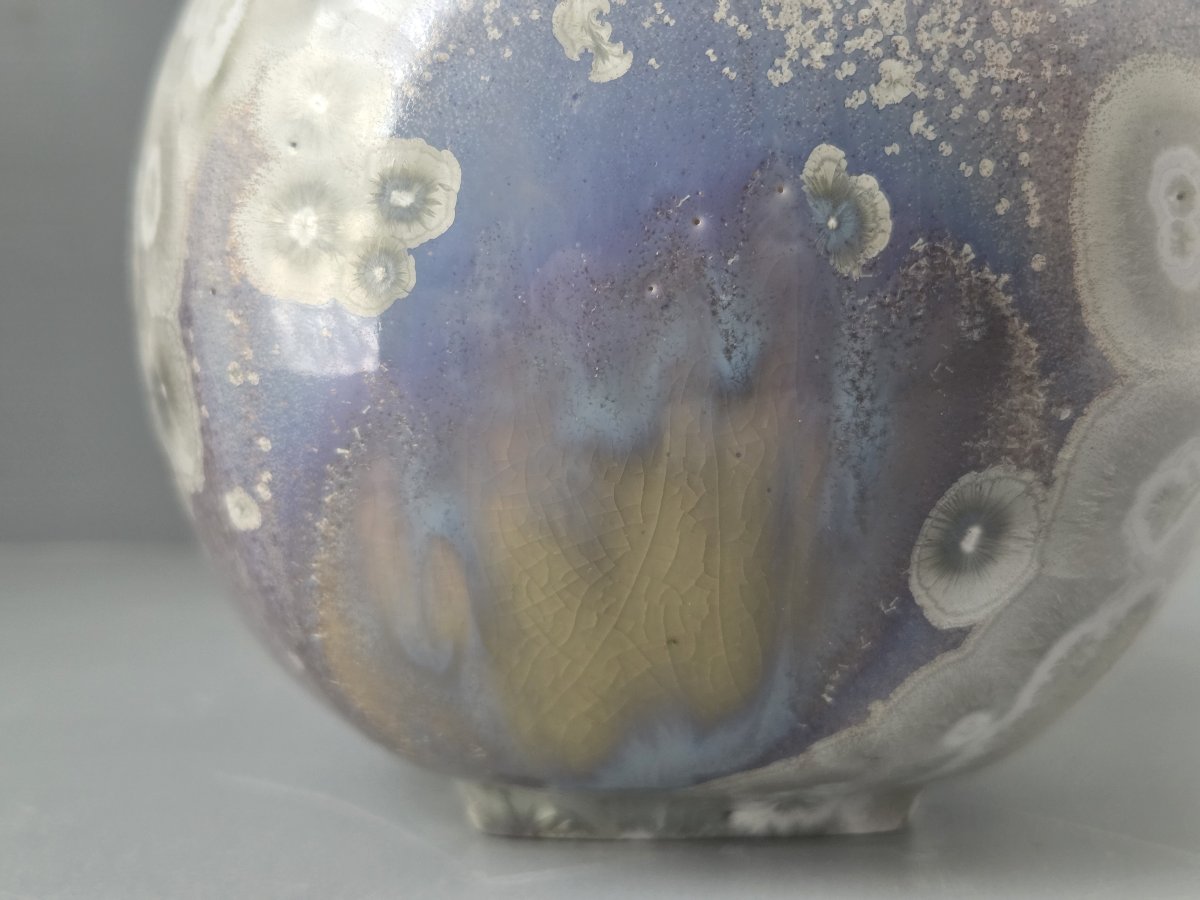 Alain Fichot - Ceramic Vase With A Crystalline Finish-photo-5