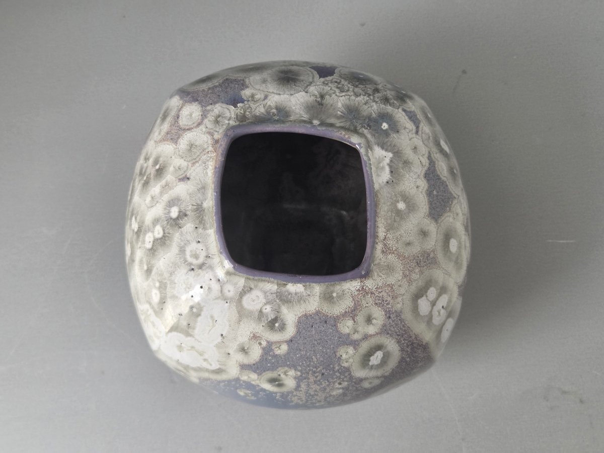 Alain Fichot - Ceramic Vase With A Crystalline Finish-photo-6