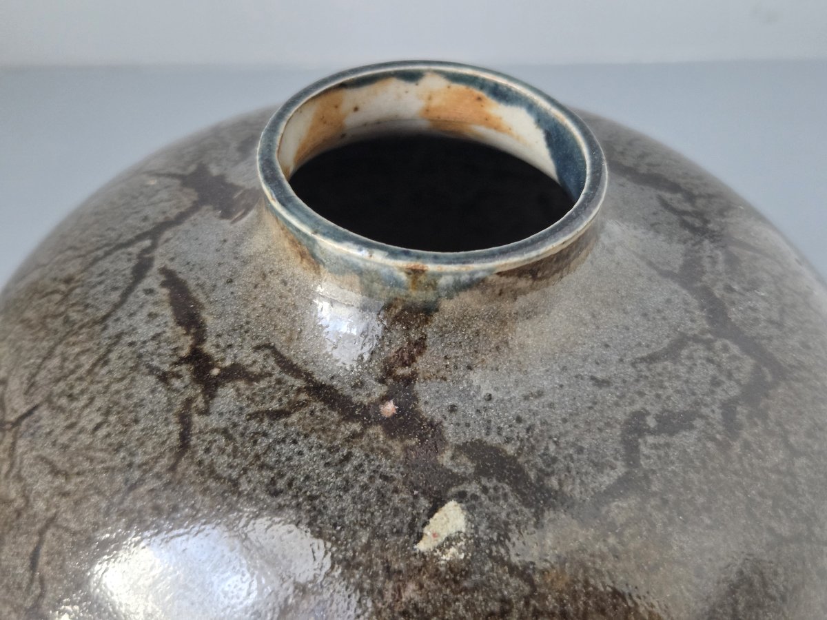 Auguste Delaherche - Stoneware Vase With A Hare-fur Cover. Circa 1920