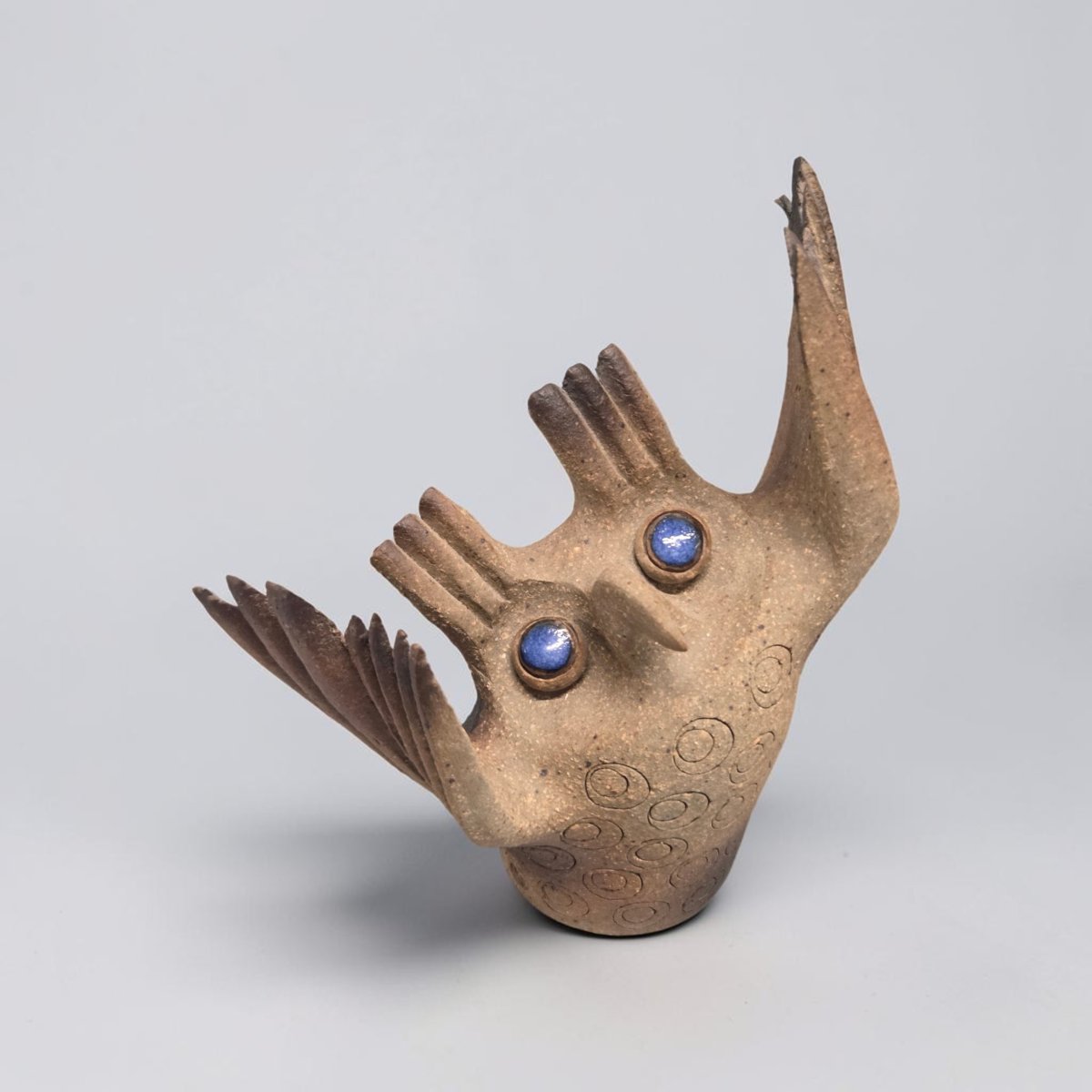 Atelier Palègre, Brunet - Partially Glazed Stoneware Owl