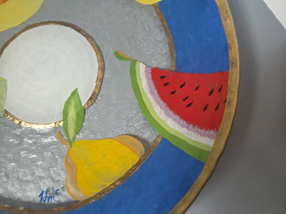 Hilton McConnico - Coupe en verre à décor de fruits-photo-2
