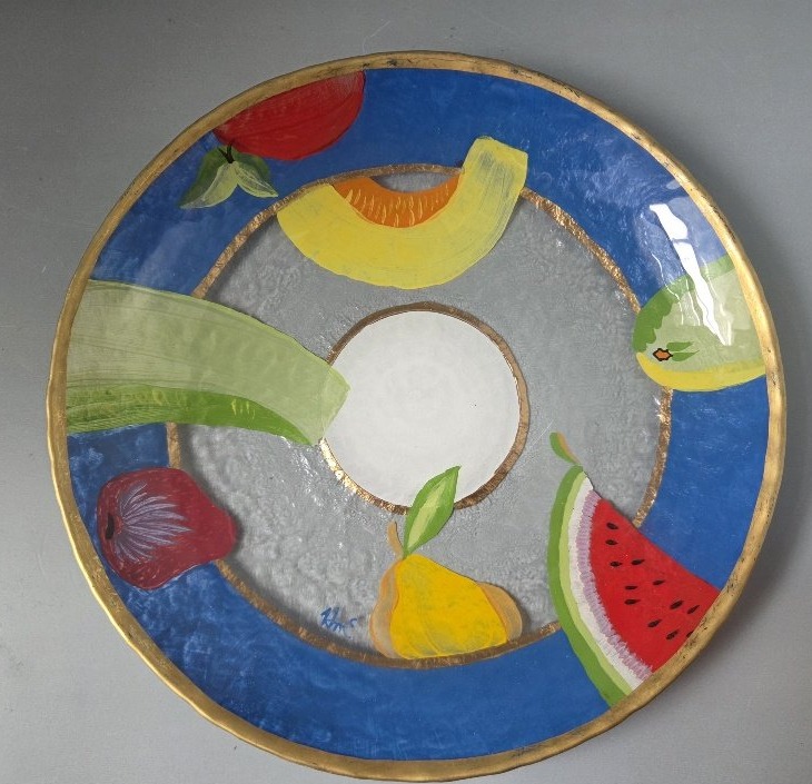 Hilton McConnico - Coupe en verre à décor de fruits
