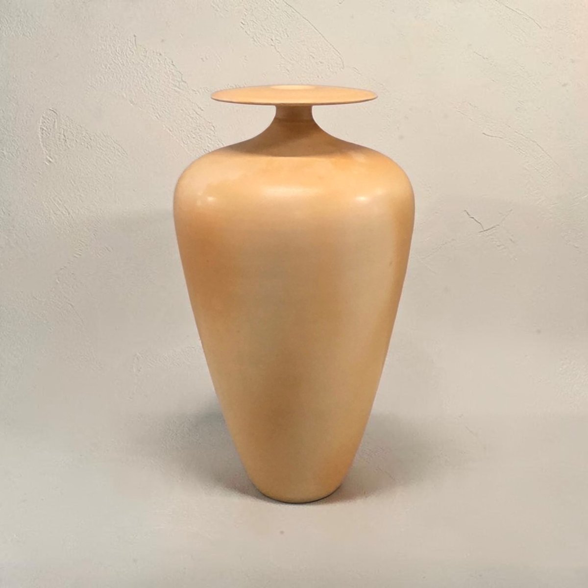 Jean-paul Azaïs - Tapered Vase With A Disc-shaped Neck, Made Of Yellow Sigillata Clay-photo-2