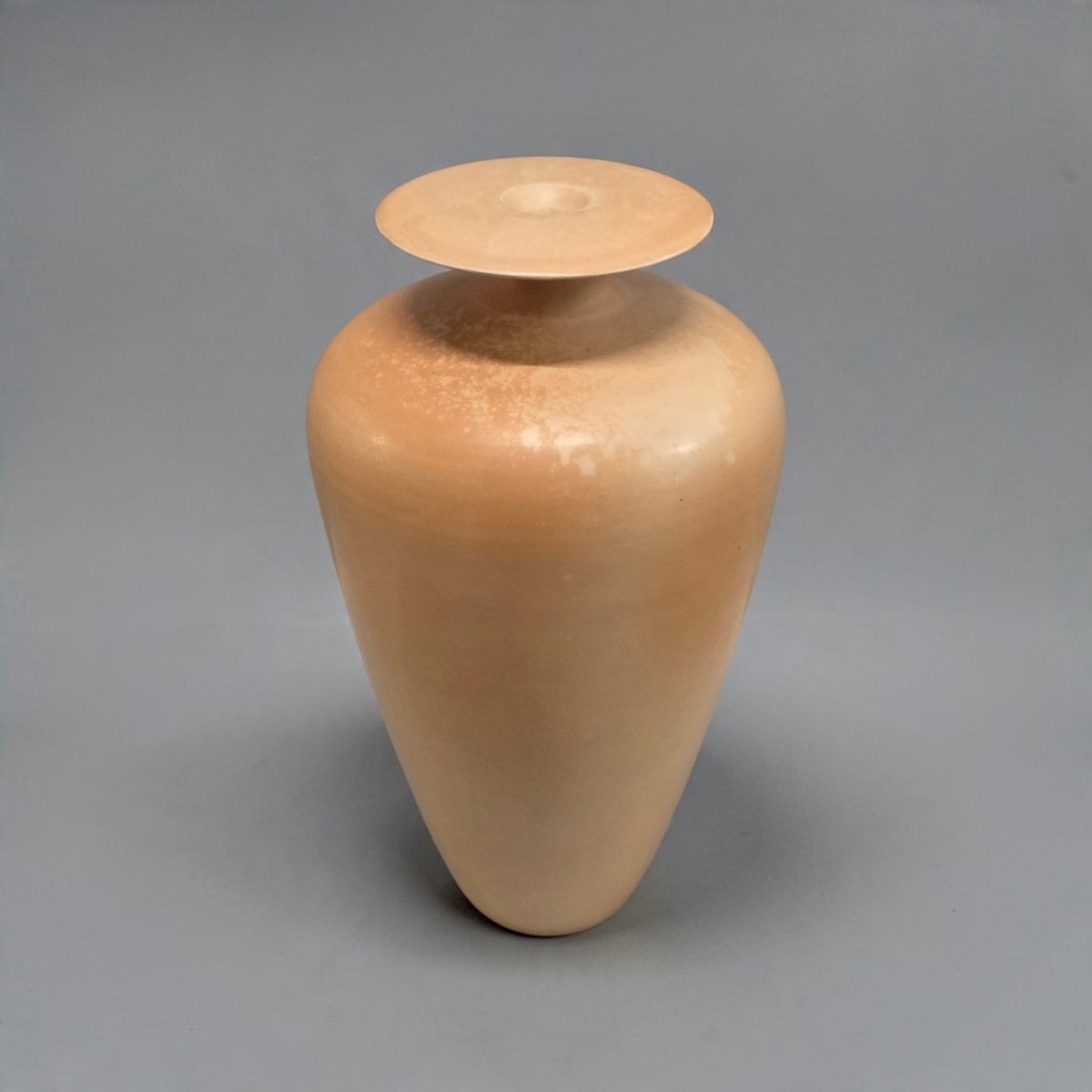 Jean-paul Azaïs - Tapered Vase With A Disc-shaped Neck, Made Of Yellow Sigillata Clay
