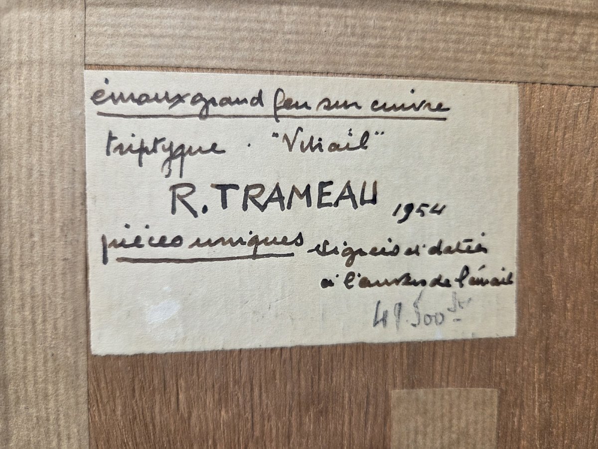 Raymond Trameau - Tryptique d'émaux sur métal-photo-1