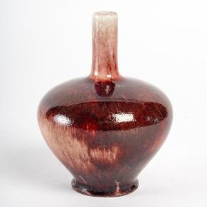 Ernest Chaplet - Vase En Porcelaine à Glaçure Rouge Sang De Boeuf. Vers 1890-1900