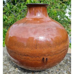 Claude Séchoy, Les Grès Du Marais - Important Enameled Stoneware Vase