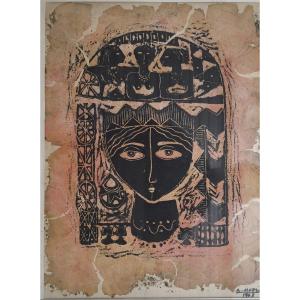 Abdel Wahab Morsi - "femme" Huile Sur Papier Signée