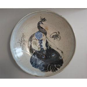 Uwe et Helga Krause -  Grande coupe murale en céramique