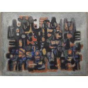 Carlos Da Cunha - Huile sur toile abstraite