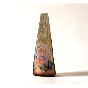 Clément Massier - Large Iridescent Ceramic Snail Vase