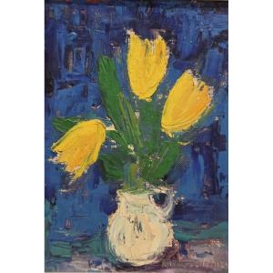 Alice Colonieu - Oil On Panel. Circa 1950