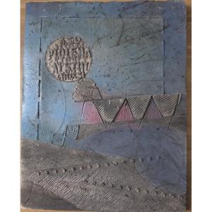 Agnès Coupey - "cosmogram" Ceramic Wall Plaque
