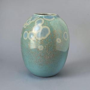 Alain Fichot - Stoneware Vase With Crystal And Nucleation Glaze