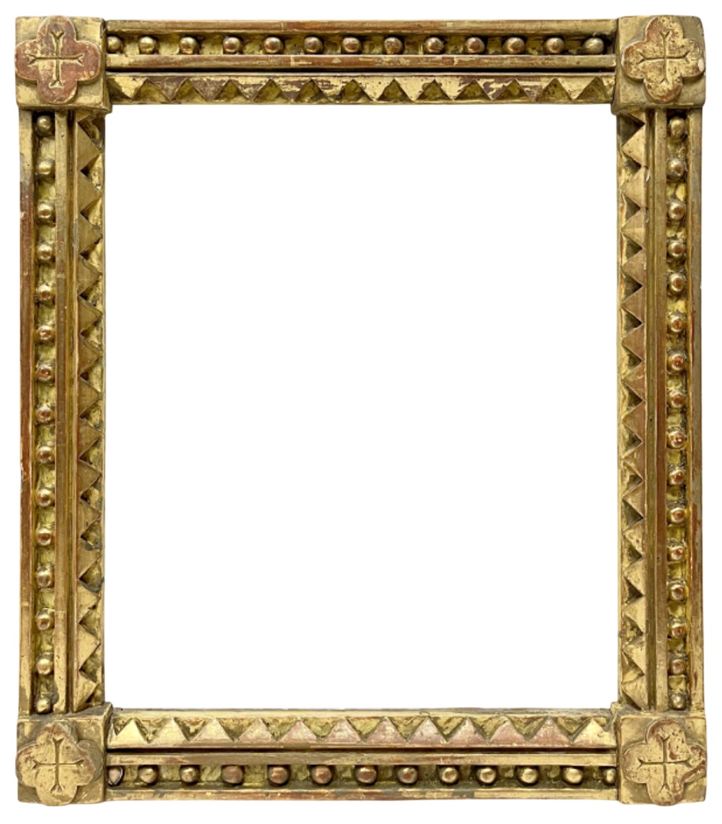 Cadre XIXe à croix quadrilobées — 31,2 x 26,7 cm — Ref. 2392