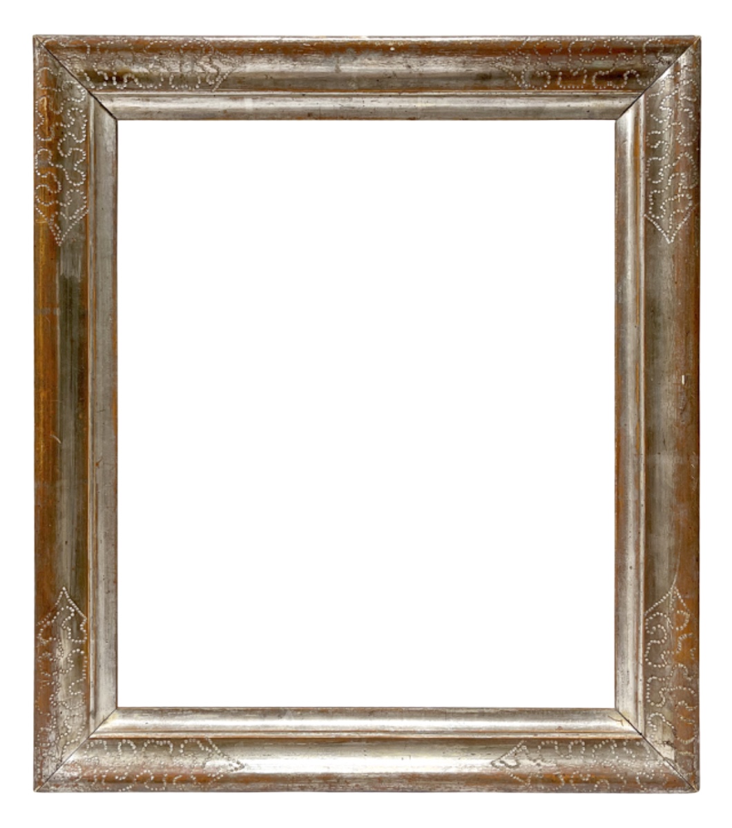 Cadre doucine,  décor en reparure sur or blanc — 32 x 27 cm — Ref. 2393