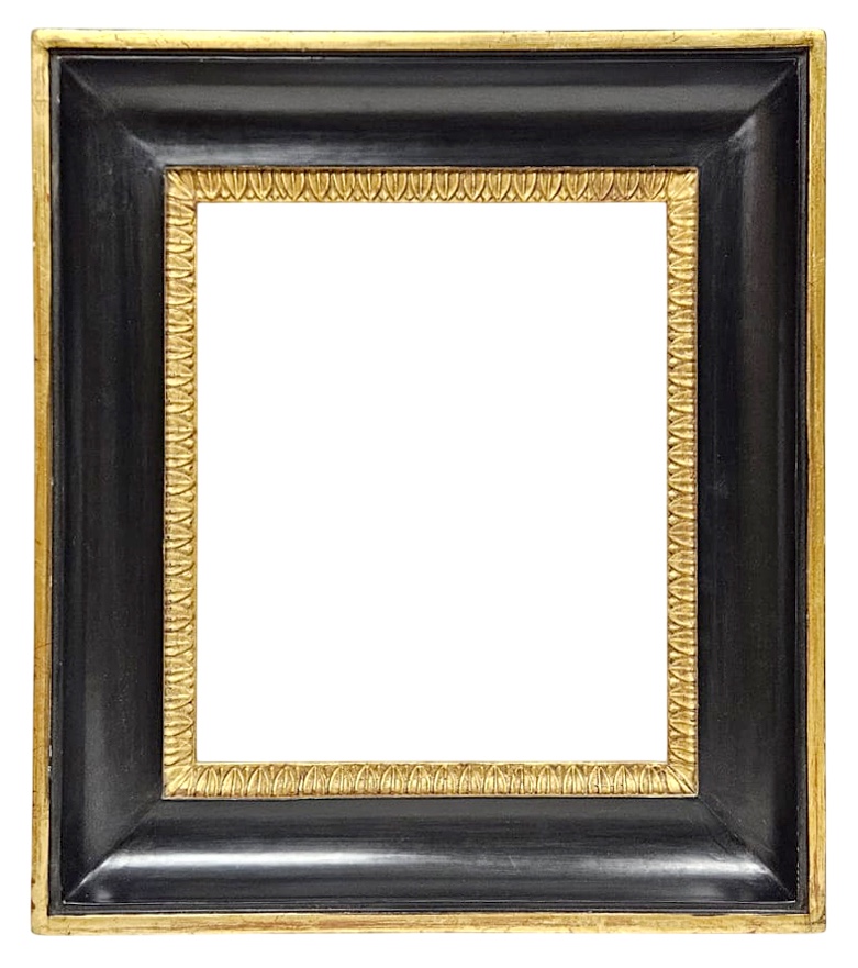 Cadre noir et or à gorge —31,7 x 28 cm — Ref. 3056