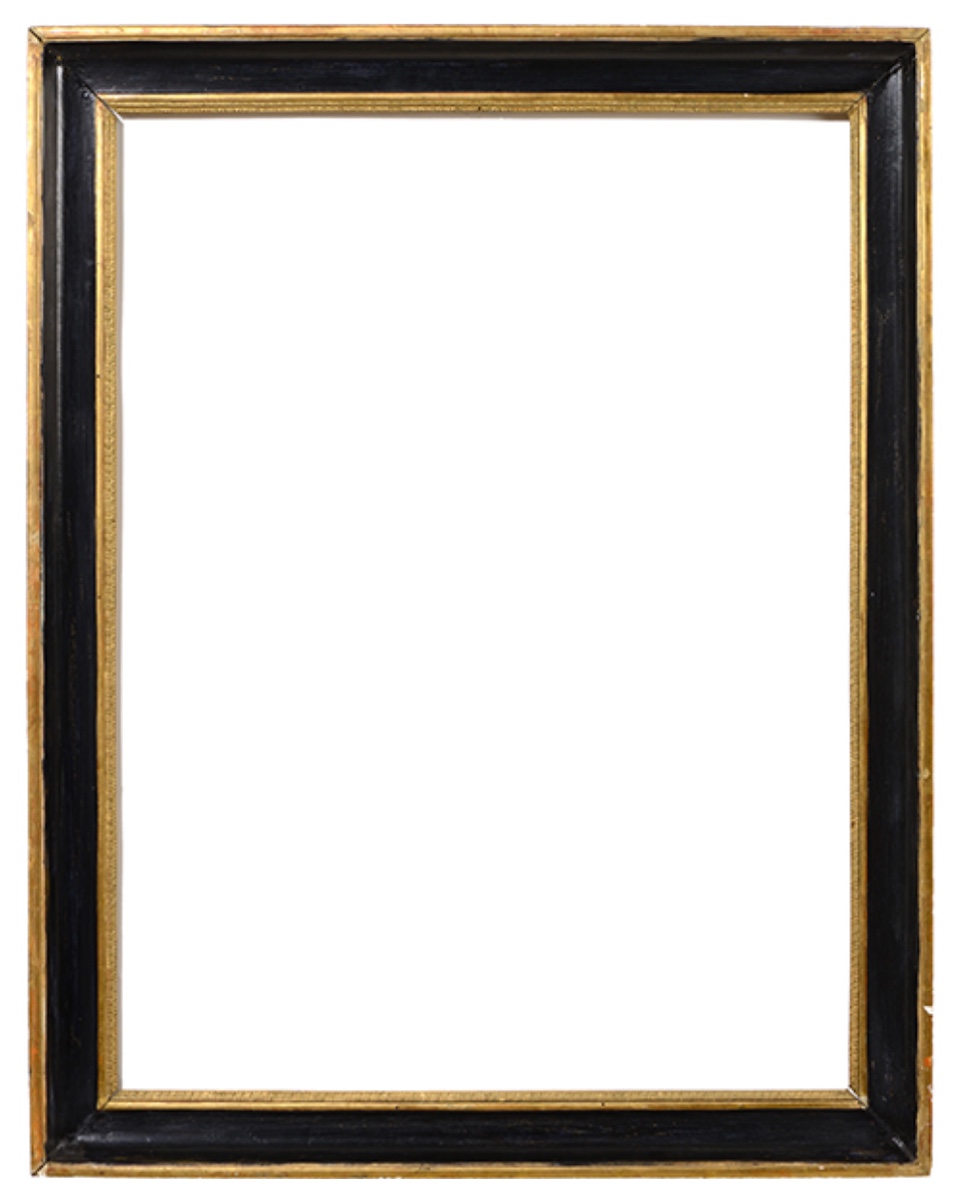 Cadre noir & or XIXe — 81,5 x 61 cm — Ref. 3090 (Paire 3089)