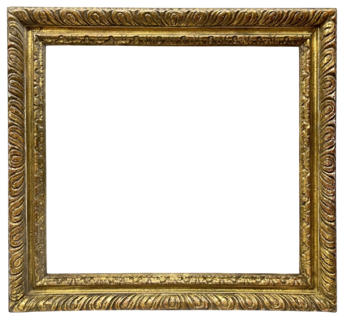 Cadre en bois sculpté de godrons larmés — 42 x 47 cm —Réf. PC0169M1