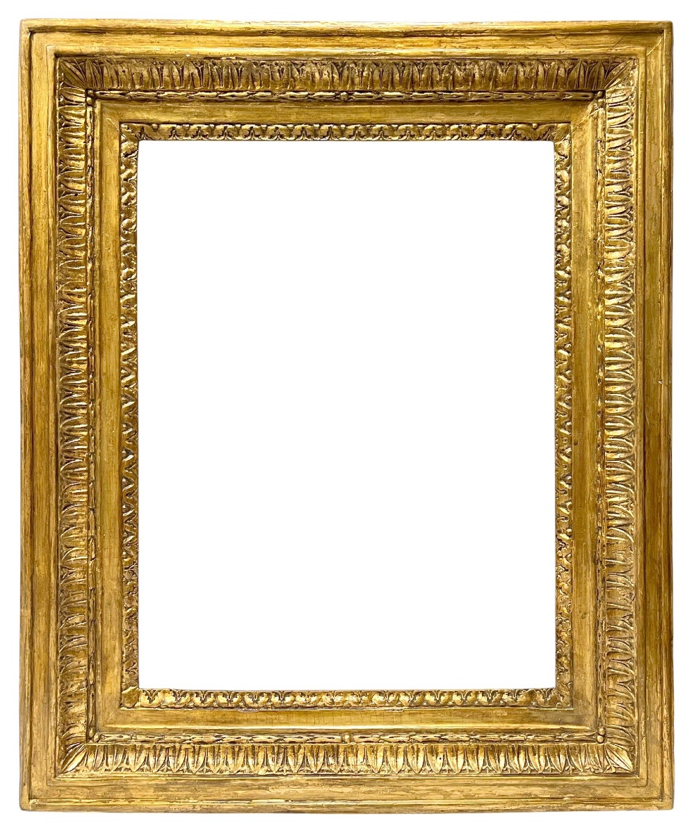 19th-century Frame With Water Leaf Frieze — 49.3 X 37.5 Cm — Ref. Pc0183m1