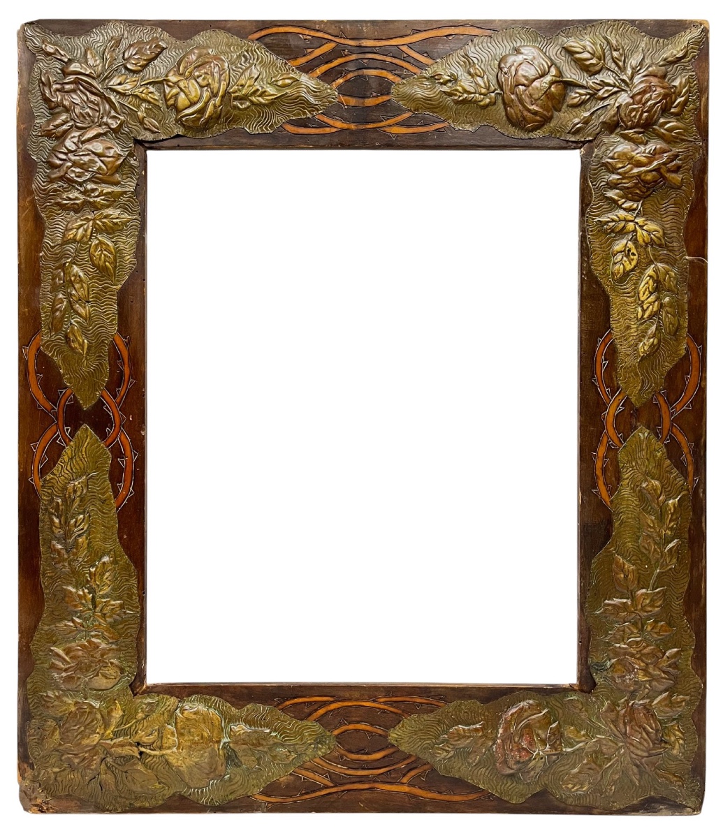 Wood And Repoussé Brass Frame — 52 X 42.2 Cm — Ref. 2590