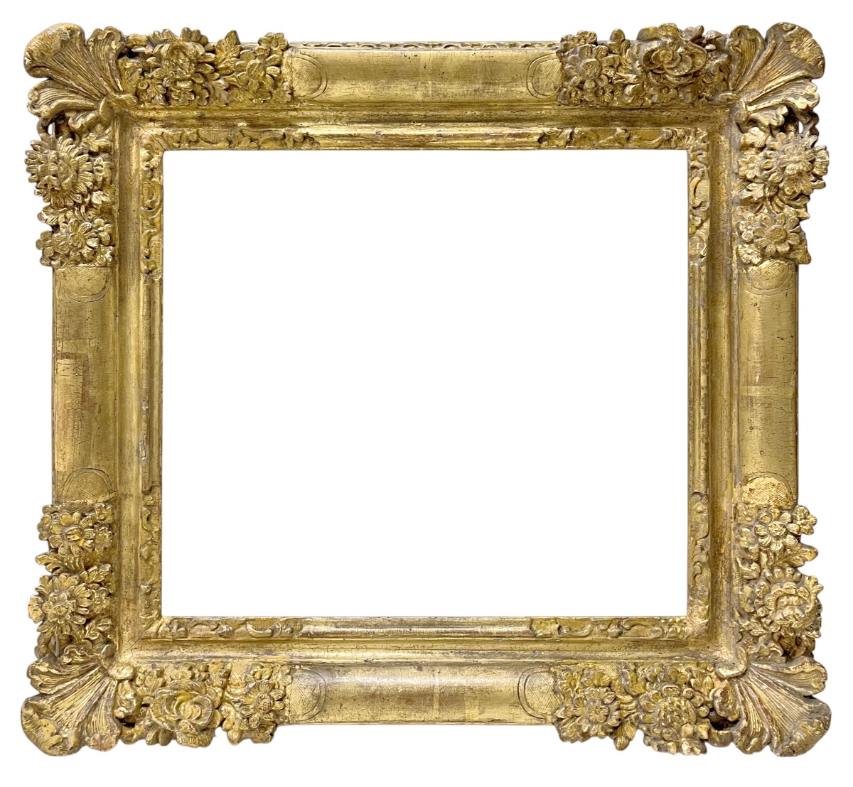 Cadre à coins fleuris d'époque Louis XIV — 35,8 x 39,2 cm — Réf. PC0366M2 (Paire PC0367M2)