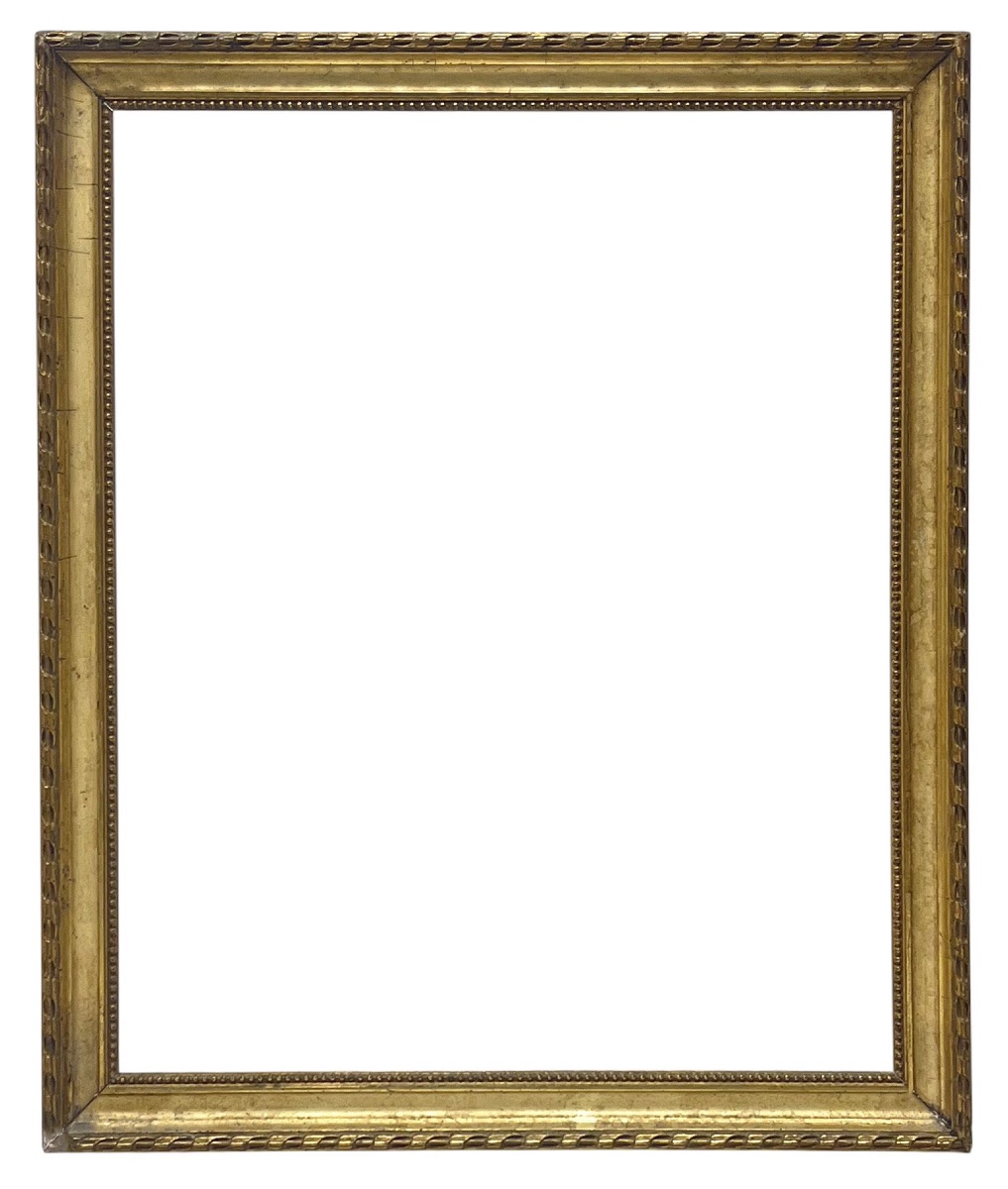 Cadre à jonc enrubanné et perles — 40 x 32.8 cm — Ref. 2635