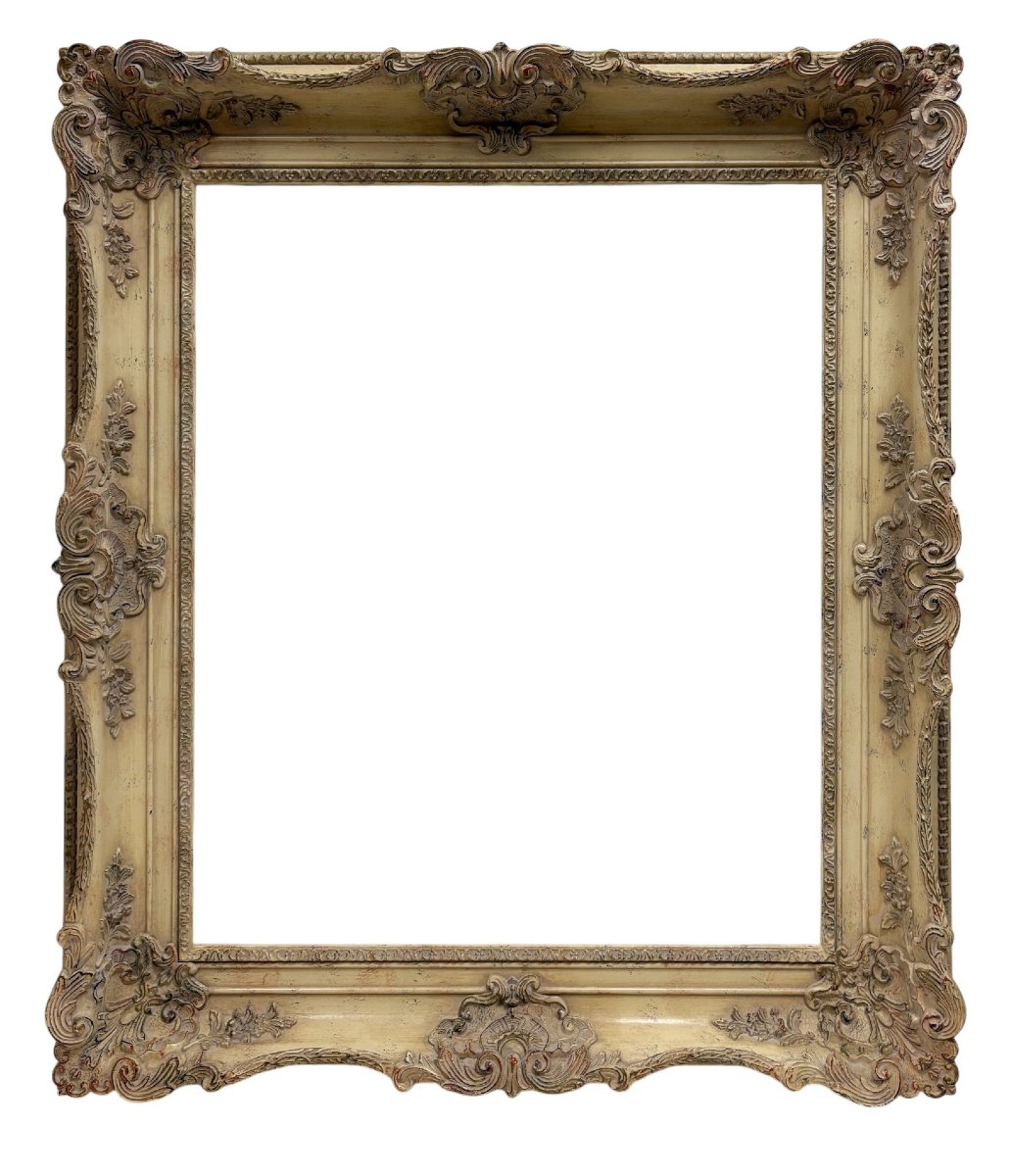 Ivory-patinated Louis XV-style Frame — 61.4 X 50.2 Cm — Ref. 2766