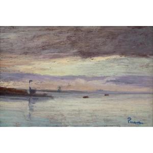 Henri Person, The Gulf Of Saint-tropez By Stormy Sky