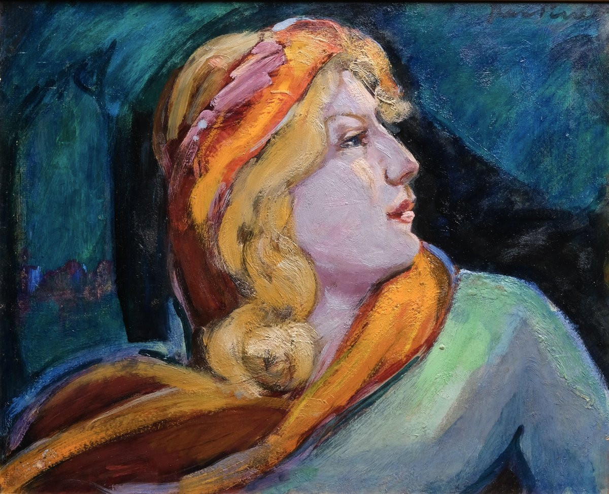 Portrait de femme - Ecole Lyonnaise - XXème siècle -Jean Perret-photo-2