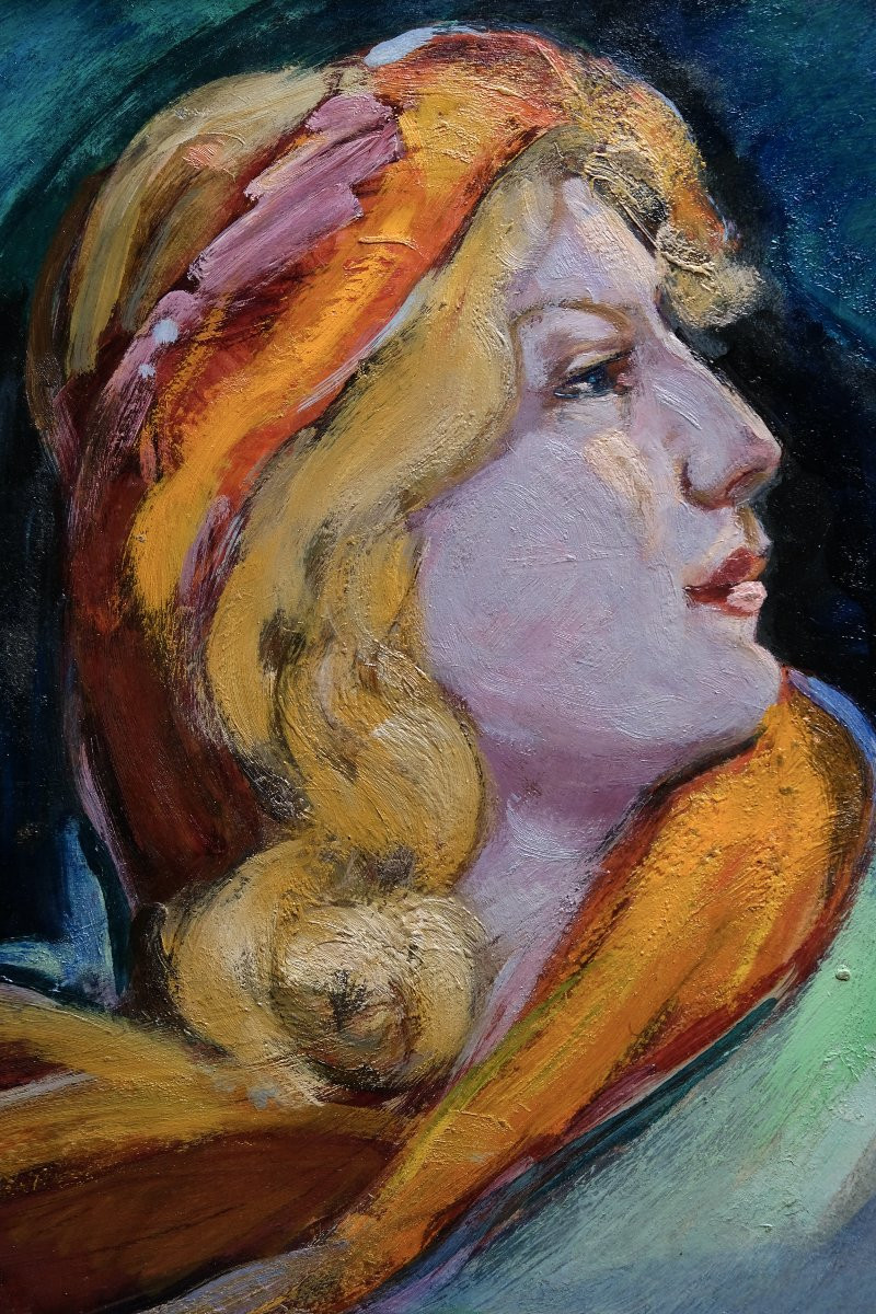 Portrait de femme - Ecole Lyonnaise - XXème siècle -Jean Perret-photo-3