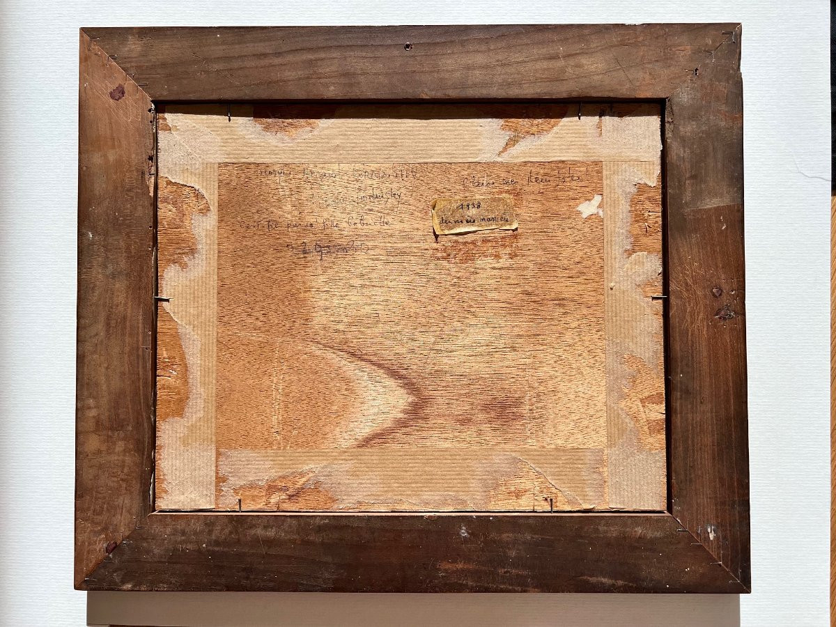 Pleine mer plein soleil.  Georges Ricard-Cordingley (1873-1939). Huile sur panneau.-photo-3