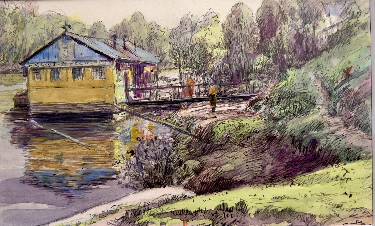 Dessin - Bord de Seine 1942 - Charles BETOUT