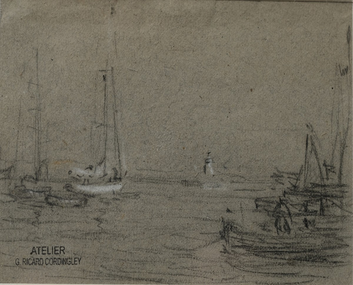 Vue du port de Cannes - Voiliers au mouillage - Georges RICARD- CORDINGLEY