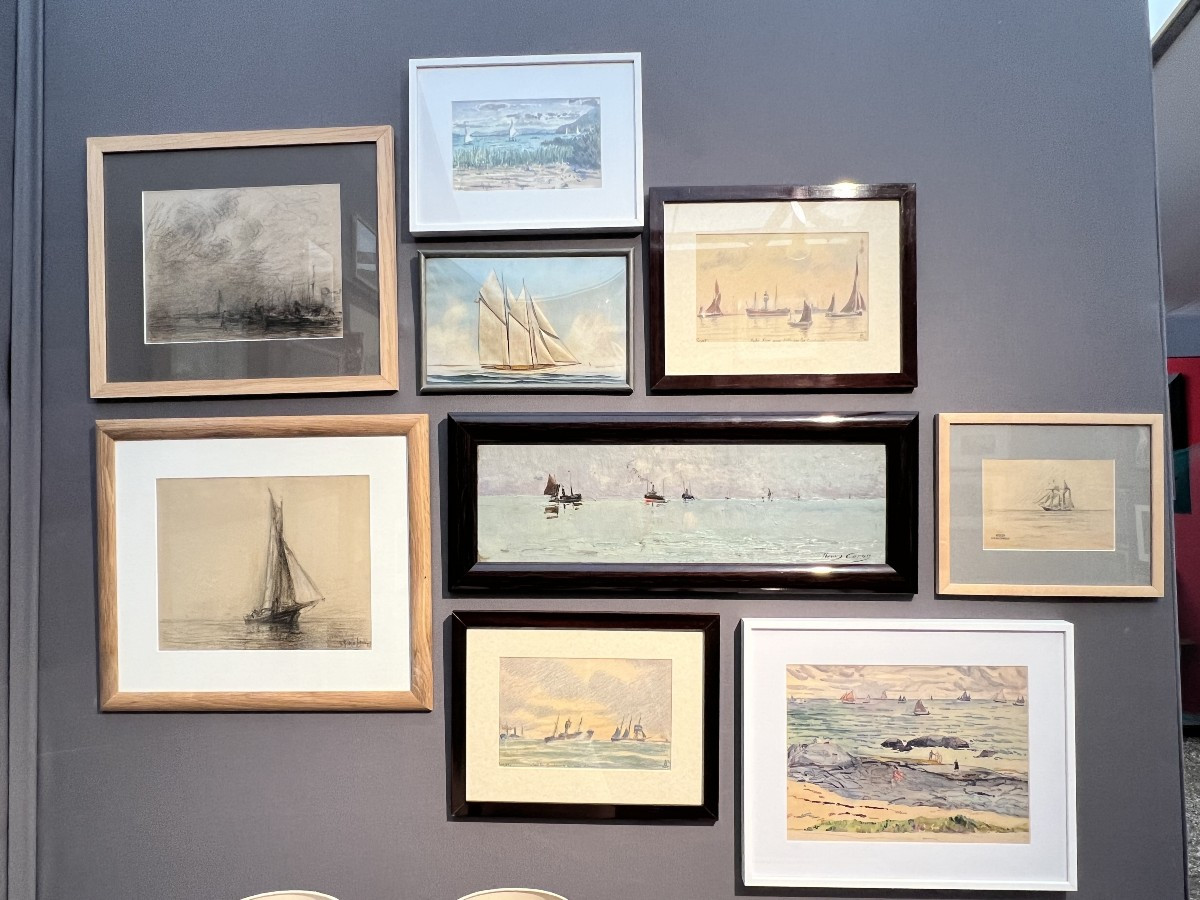 Aquarelle - Voiliers - Bord de lac -  Aquarelle - Gaston DARBOUR-photo-3