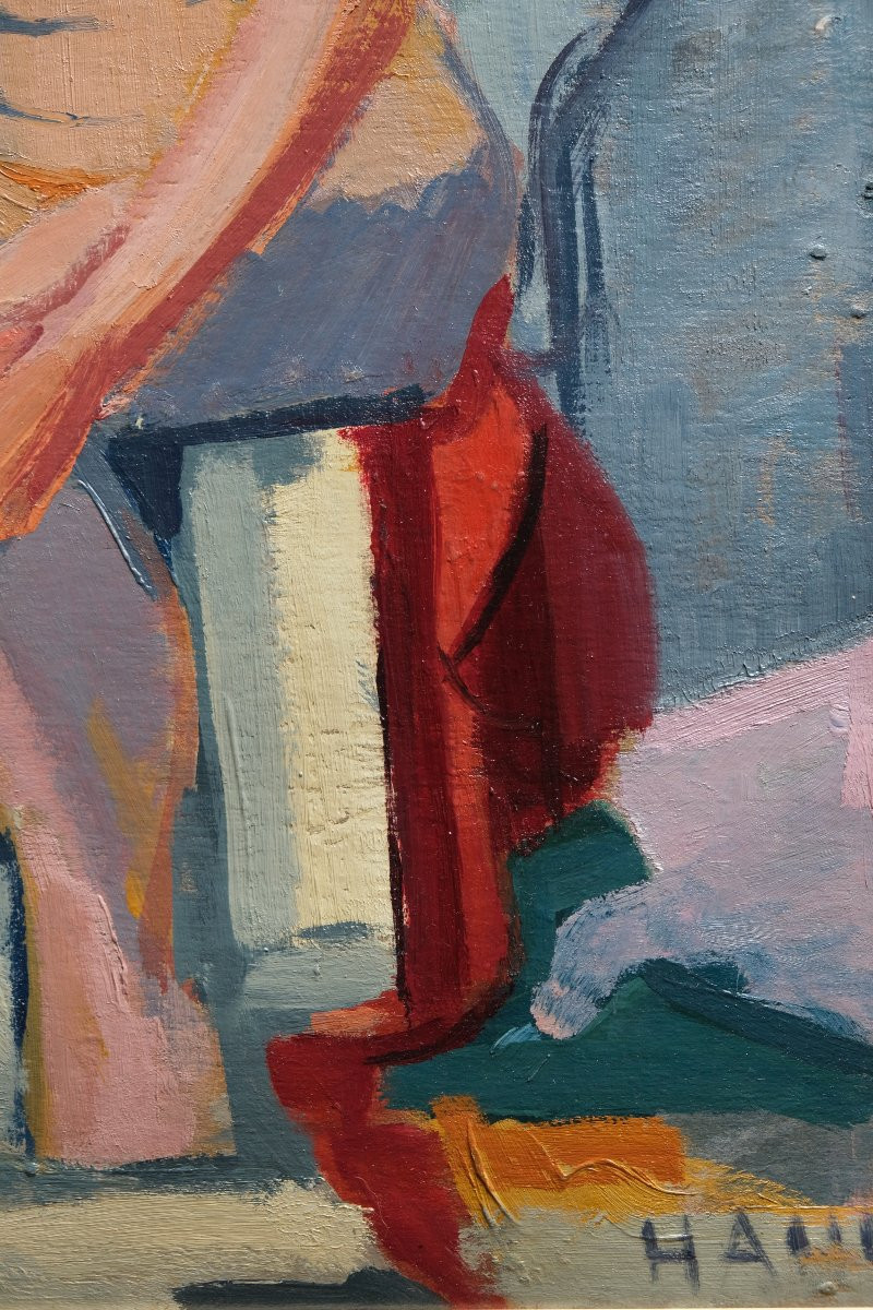 Nude Seated In A Chair - Oil On Cardboard - Elisabeth Hahn - Modern Art-photo-3