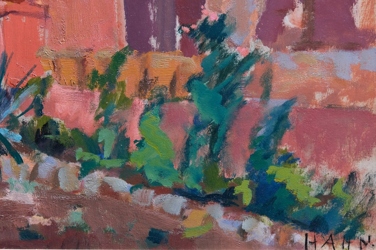 Farmhouse In Provence - Oil On Cardboard - Elisabeth Hahn - Modern Art-photo-1