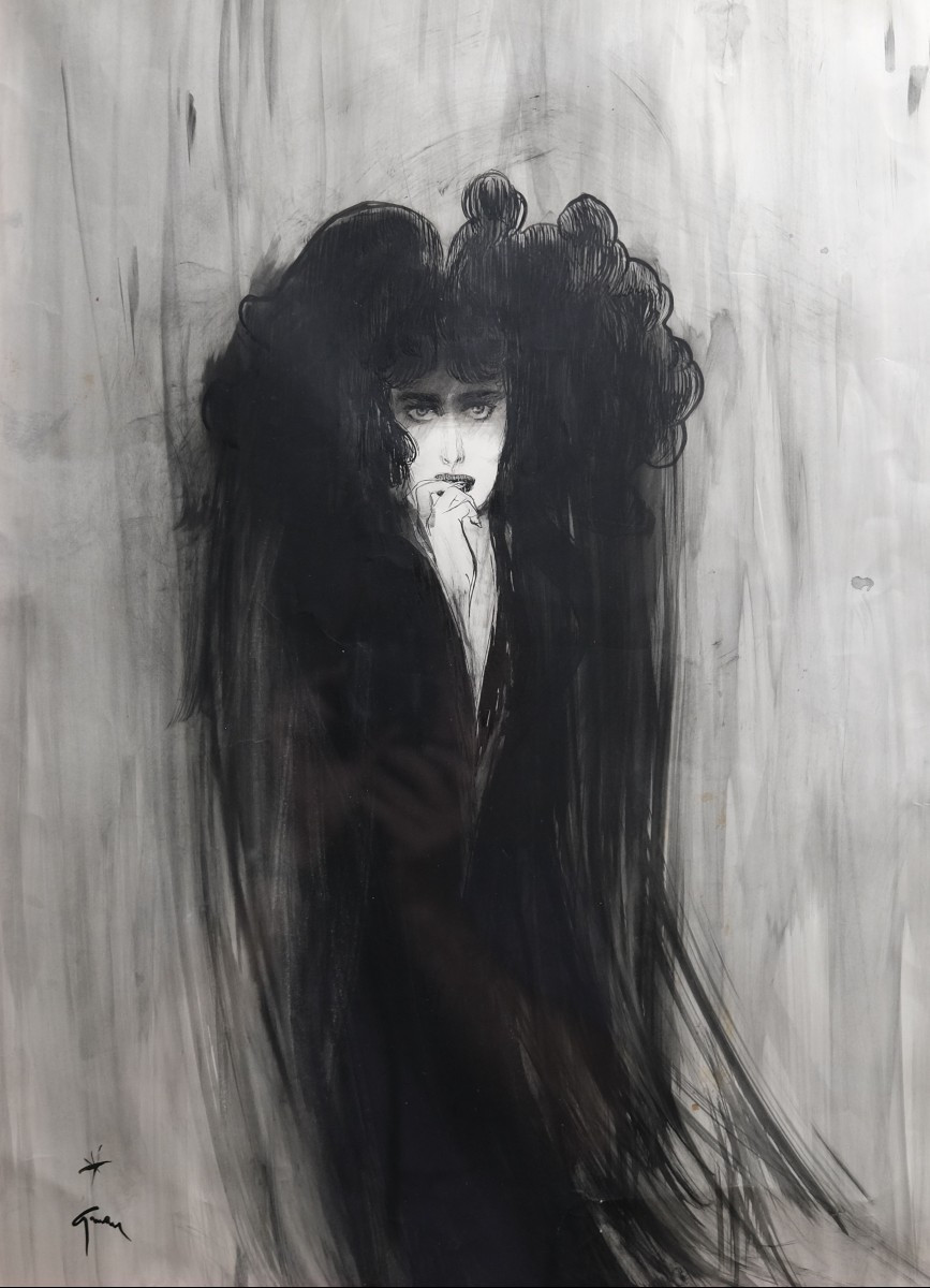 Ink Drawing Signed René Gruau - 20th Century.